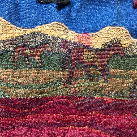 Vintage Prairie Themed Jean Jacket ft Horses‎ - Picture 7 of 7